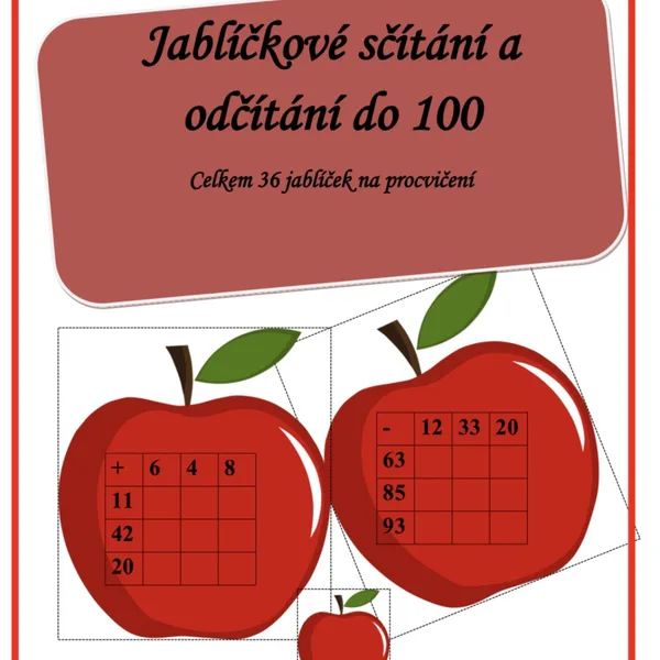 Jablíčkové sčítání a odčítání do 100 1