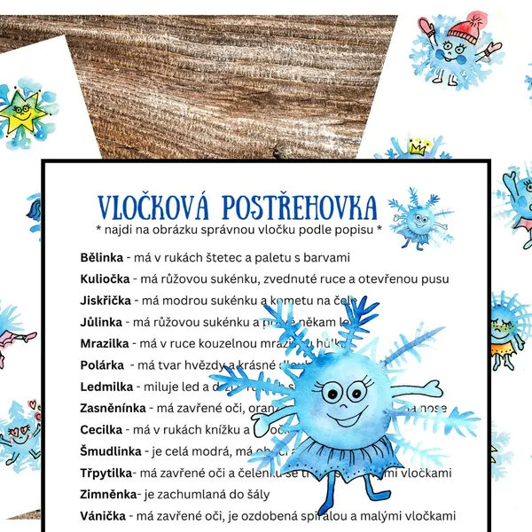 Postřehovka sněhové vločky 1