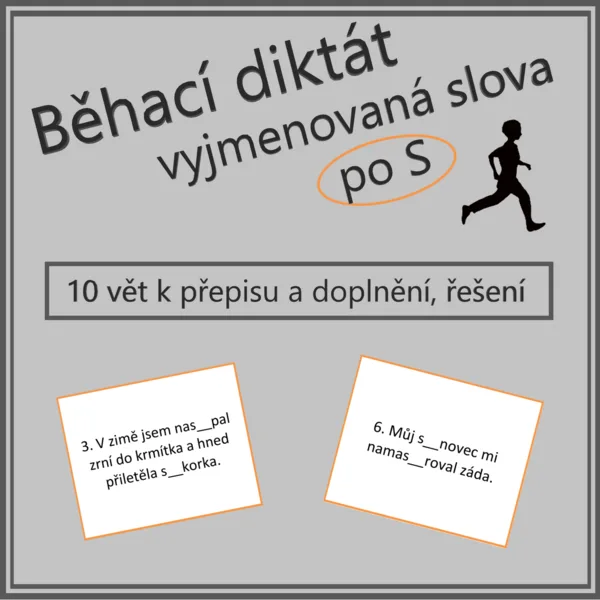Běhací diktát - vyjmenovaná slova po S 1