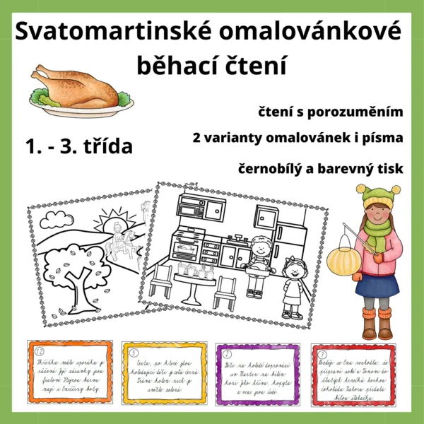 Svatomartinské omalovánkové běhací čtení 1