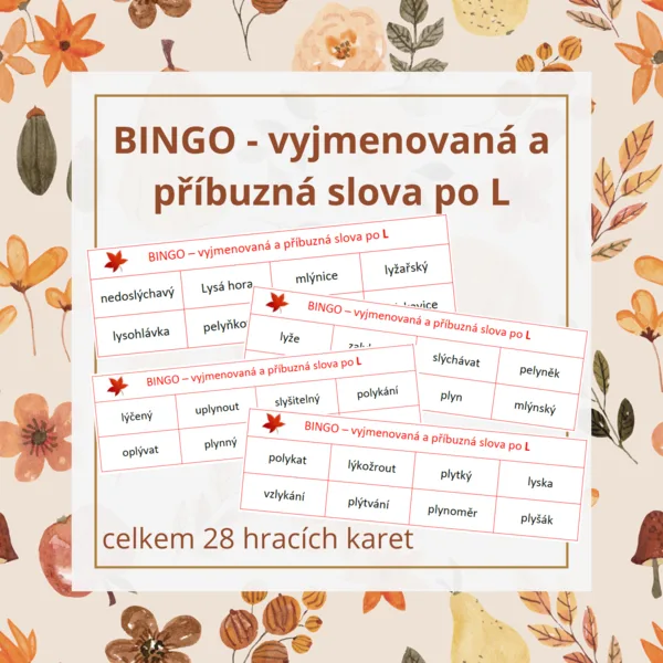 BINGO - vyjmenovaná a příbuzná slova po L 1