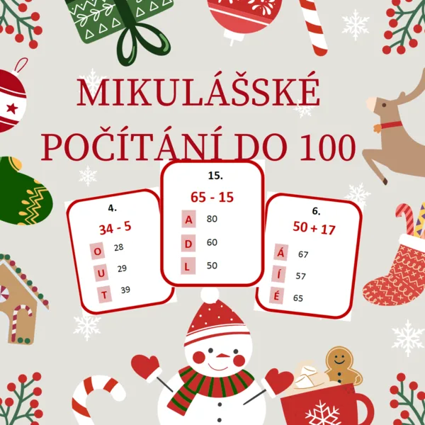 Mikulášské počítání do 100 - běhací hra s tajenkou 1