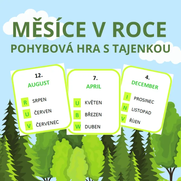 Měsíce v roce - pohybová hra s tajenkou 1