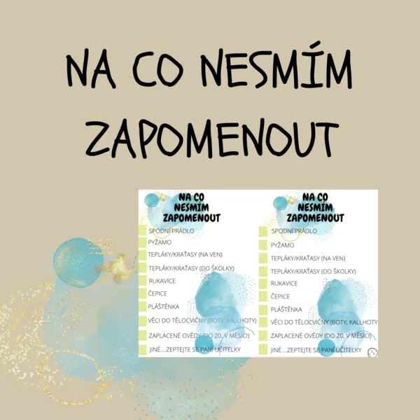Na co nesmím zapomenout 1