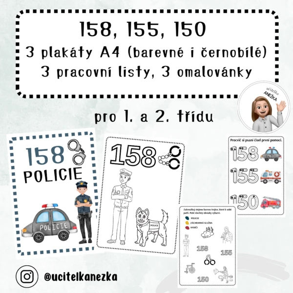 IZS - plakáty, pracovní listy, omalovánky (158, 155, 150) 1