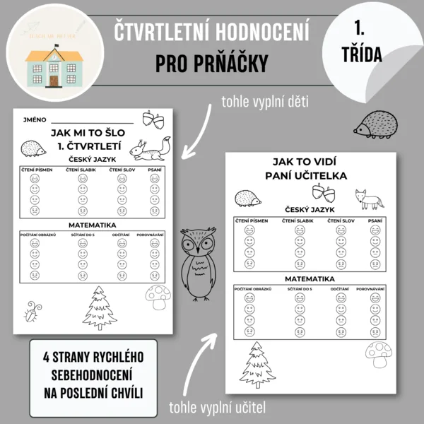 Čtvrtletní hodnocení pro prvňáčky 1