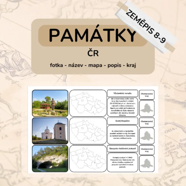 Památky a zajímavá místa v ČR (vícesložkové karty) 1