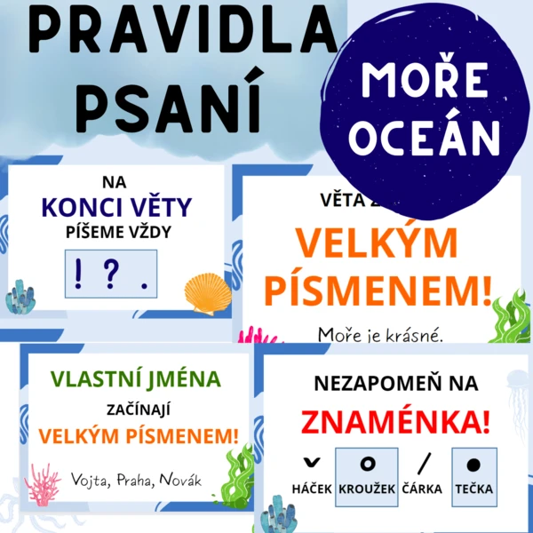 Pravidla psaní MOŘE, OCEÁN 1
