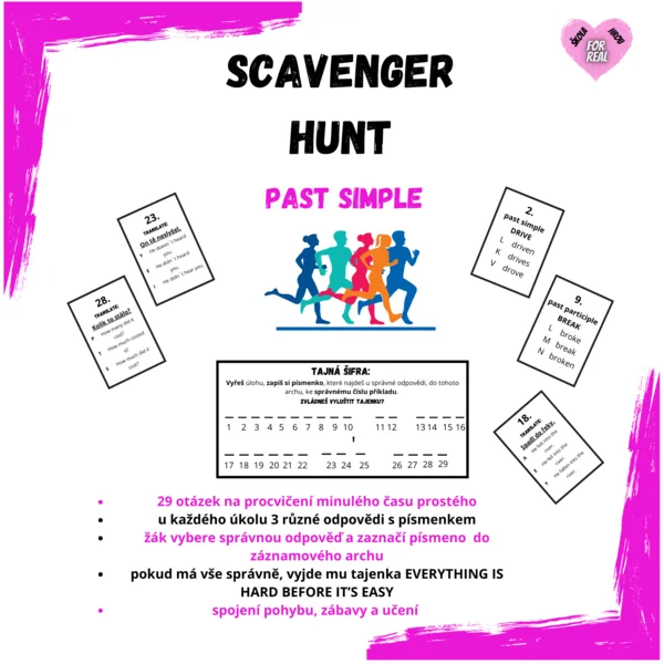 Scavenger hunt - past simple - pohybová hra 1