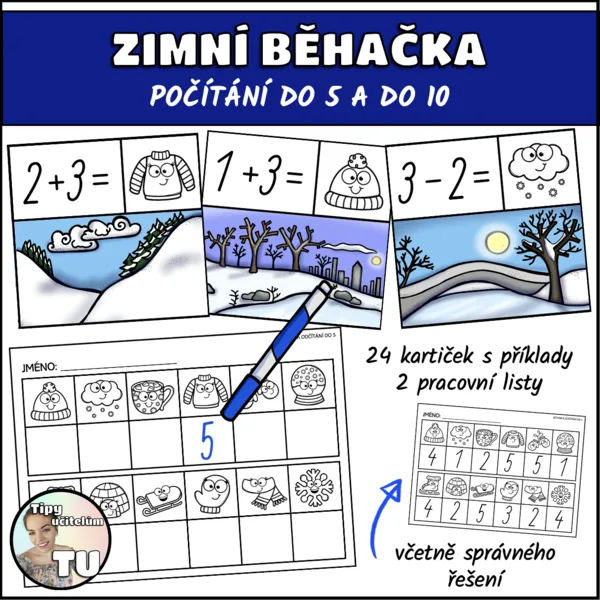 Zimní běhačka - počítání do 5 a do 10 1