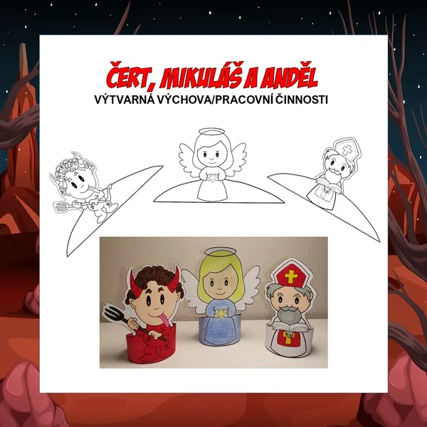 ČERT, MIKULÁŠ A ANDĚL - stojící postavičky (výrobek) 1