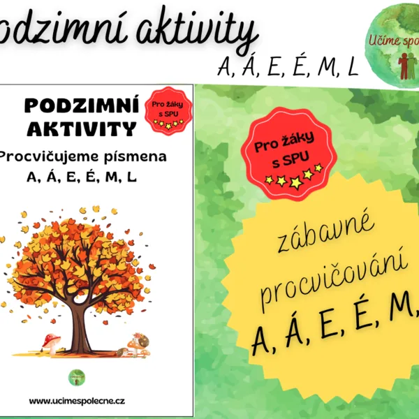 Podzimní aktivity - procvičování písmen A, Á, E, É, M, L 1