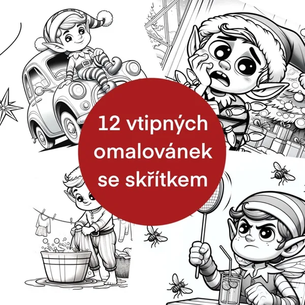 Vtipné omalovánky Vánoční "zlobivý" skřítek   1