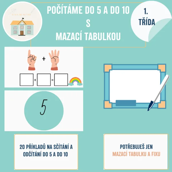 Počítáme do 5 a do 10 - aktivita s mazací tabulkou 1
