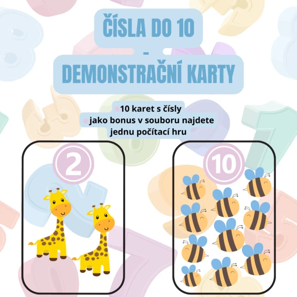Čísla do 10 - demonstrační karty 1