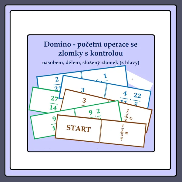 Domino - početní operace se zlomky (násobení, dělení, složený zlomek) 1