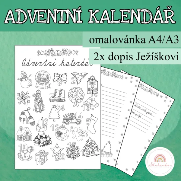 Adventní kalendář - omalovánka 1