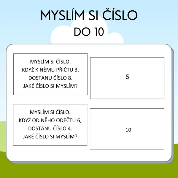 Myslím si číslo (do 10) 1