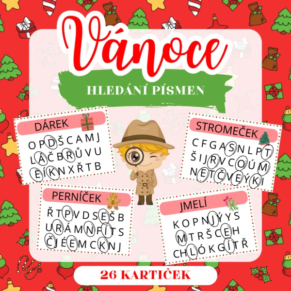 VÁNOCE - hledání písmen 1