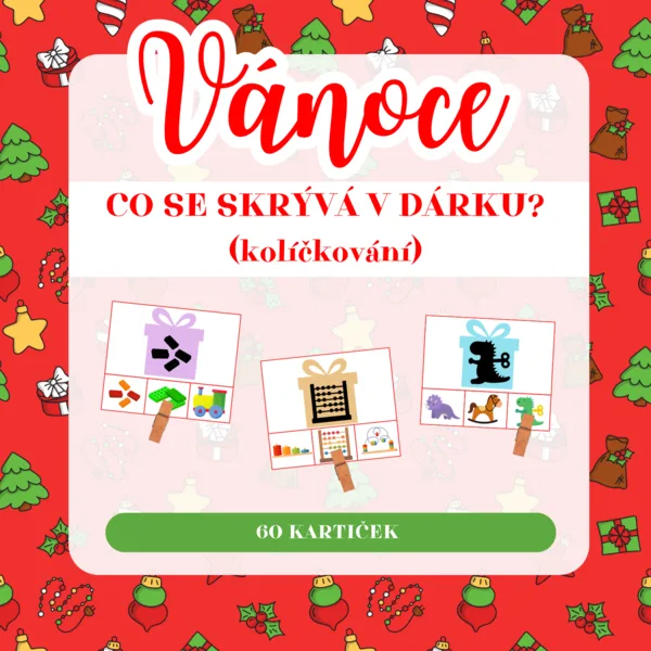 VÁNOCE - Co se skrývá v dárku? (kolíčkování) 1