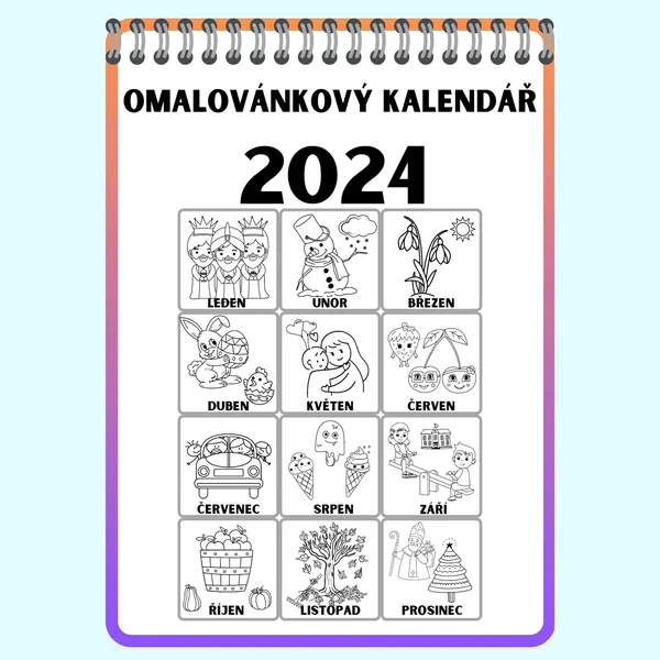 OMALOVÁNKOVÝ KALENDÁŘ 2024 1