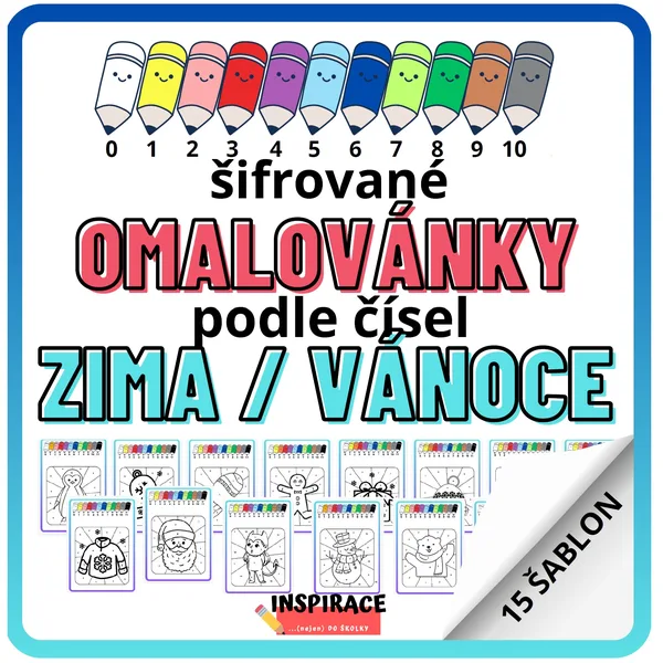 Šifrované omalovánky podle čísel ZIMA / VÁNOCE 1