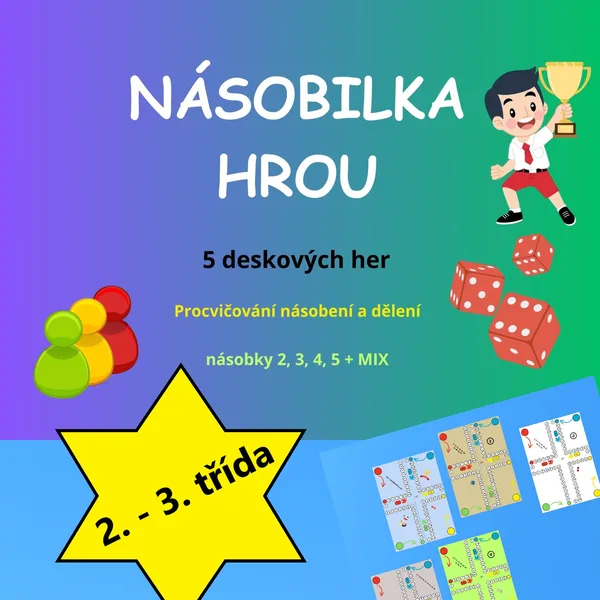 NÁSOBILKA HROU - 5 DESKOVÝCH HER - třídní turnaj 1