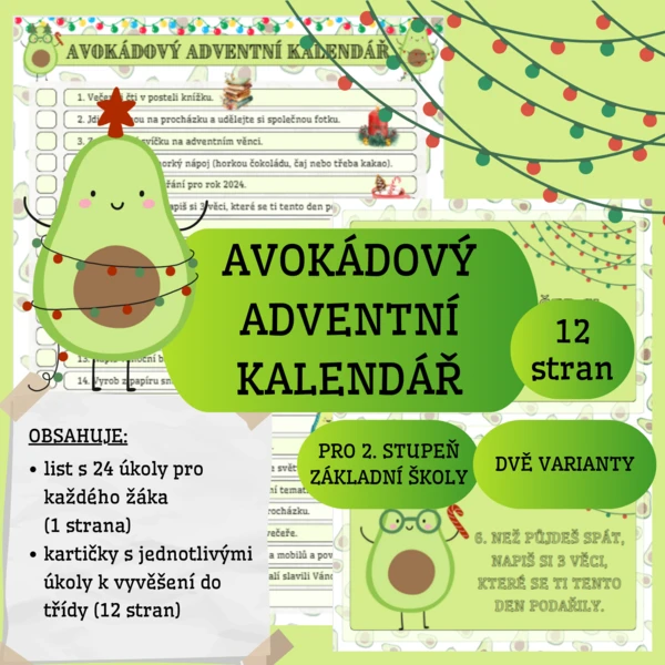 Avokádový adventní kalendář 1