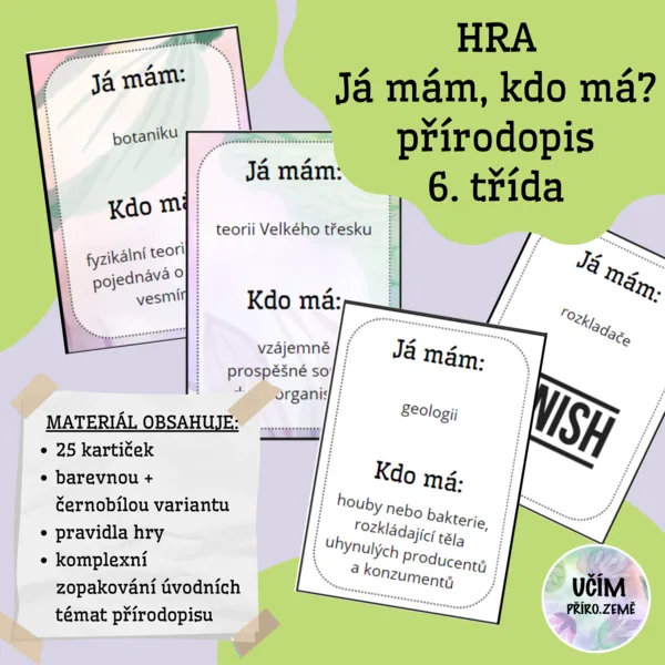 Já mám, kdo má? - úvod do přírodopisu 1