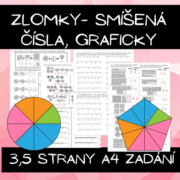 Zlomky- Smíšená čísla, graficky 1