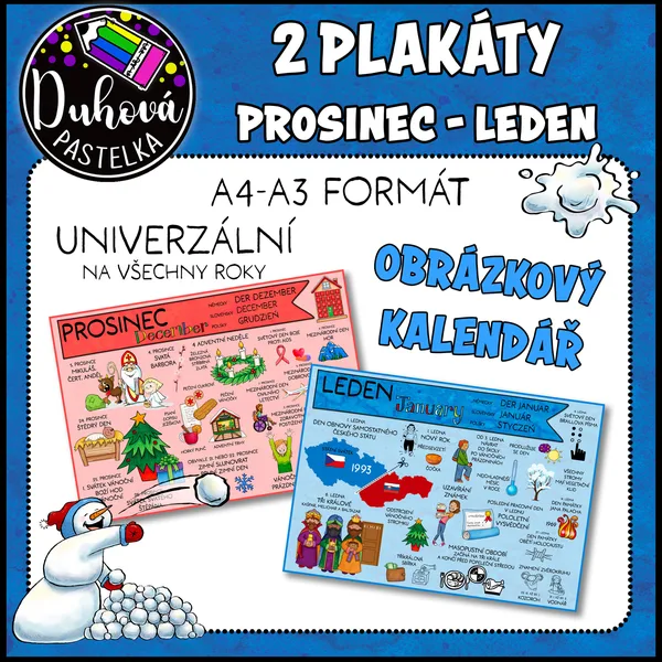 OBRÁZKOVÝ kalednář - prosinec a leden - PLAKÁTY 1