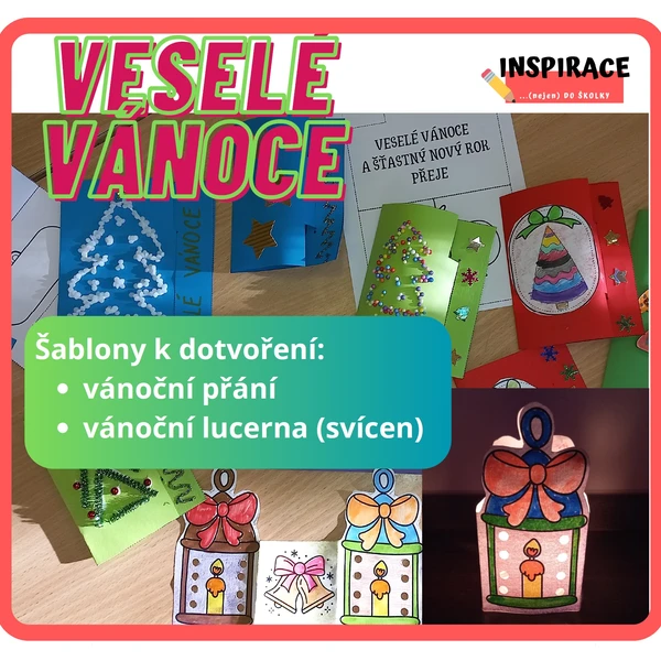 Vánoční přání a lucerna (tvoření z papíru) 1