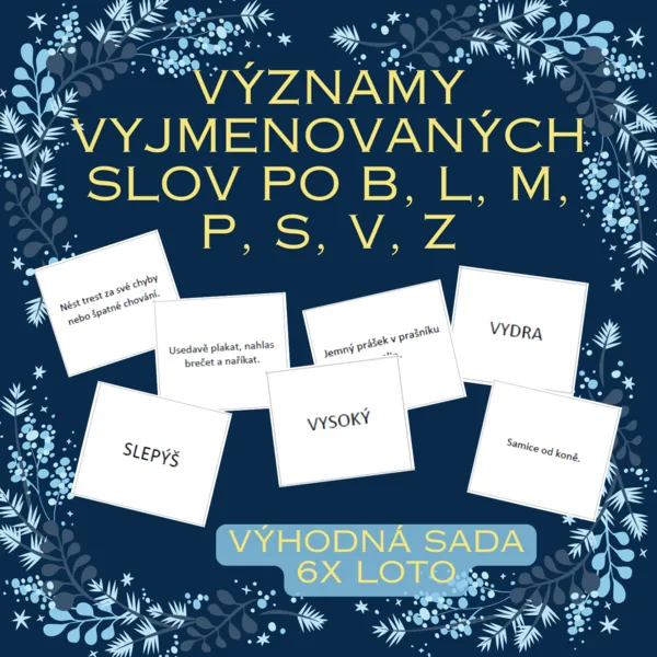 Významy vyjmenovaných slov po B, L, M, P, S, V a Z - loto 1