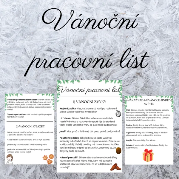 Vánoční pracovní list/Vánoční zvyky, svátky, otázky, Vánoce jinde ve světě 1