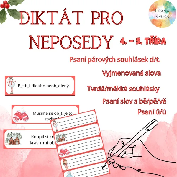 Vánoční diktát pro neposedy (4. - 5. třída) 1