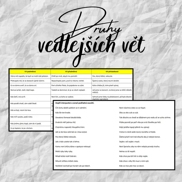 Druhy vedlejších vět 1