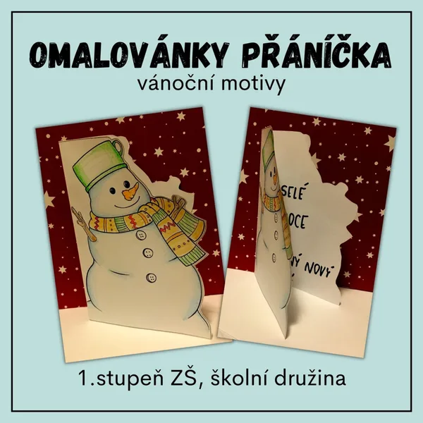 Vánoční přáníčka - omalovánky 1