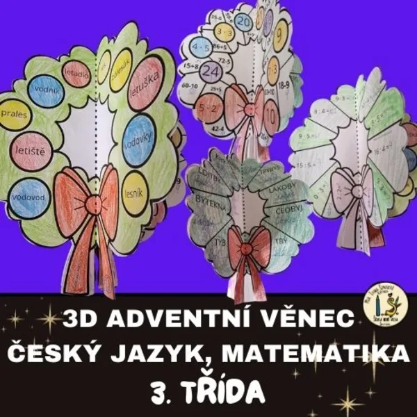 3D adventní věnec 3. třída - ČJ,M 1