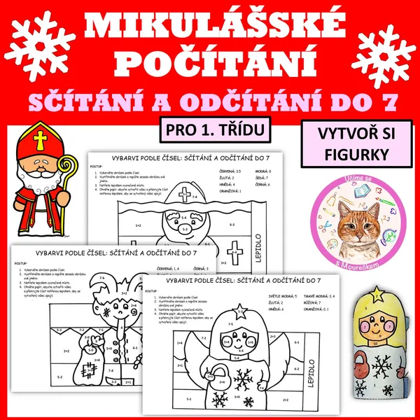 MIKULÁŠSKÉ POČÍTÁNÍ - Sčítání a odčítání do 7 1