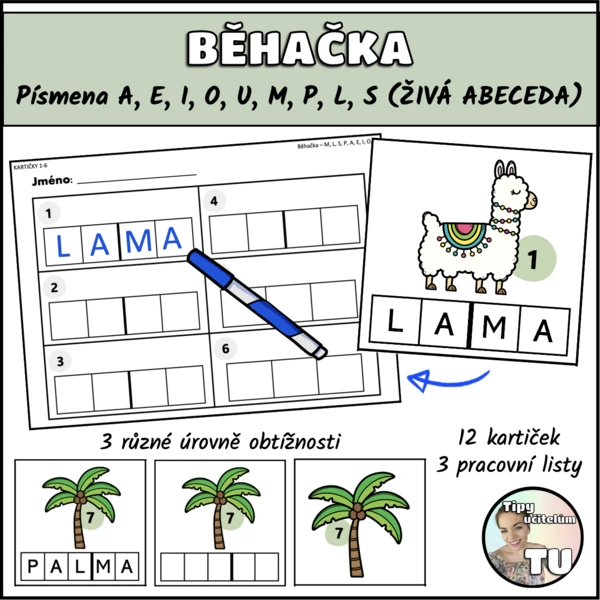 Běhačka - psaní prvních slov (Živá abeceda) 1