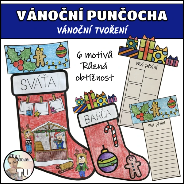 Vánoční punčocha - tvoření 1