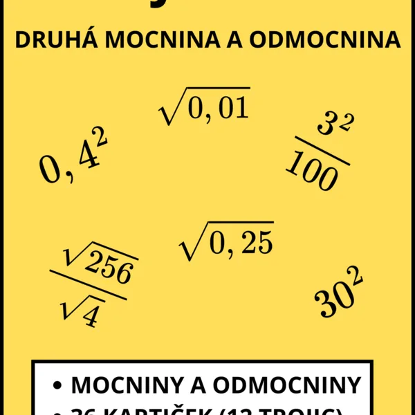 Druhá mocnina a odmocnina - trojpexeso 1