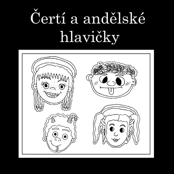 Omalovánka- čertí a andělské hlavičky 1