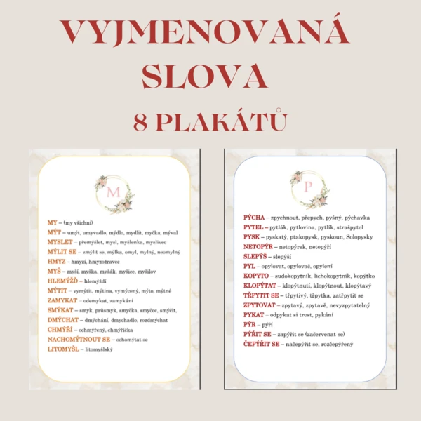Vyjmenovaná slova a slova příbuzná - plakátky 1