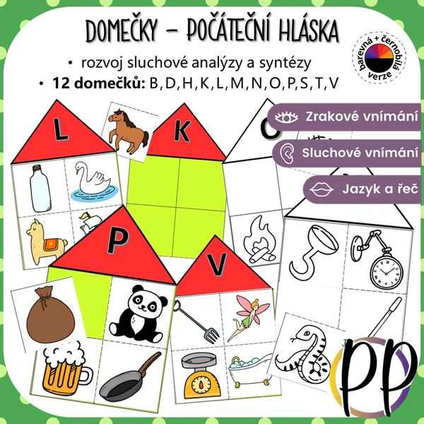 Domečky - počáteční hláska 1