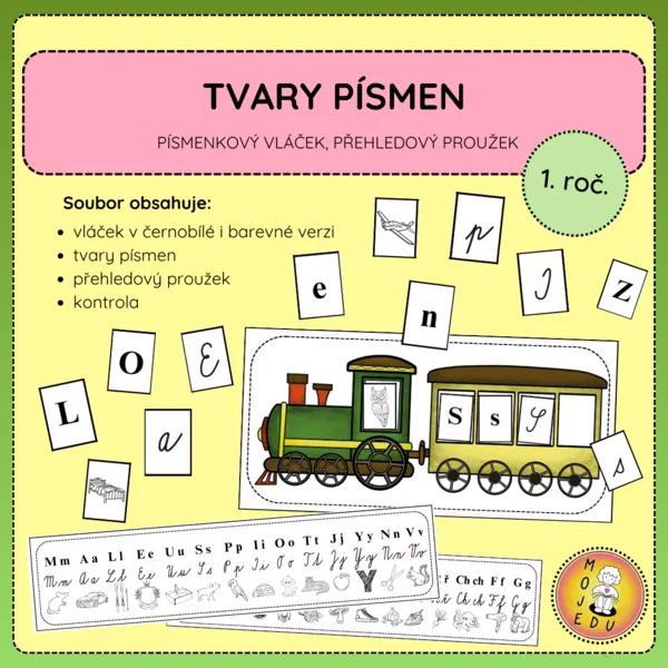 Tvary písmen - písmenkový vláček, písmenkový proužek 1