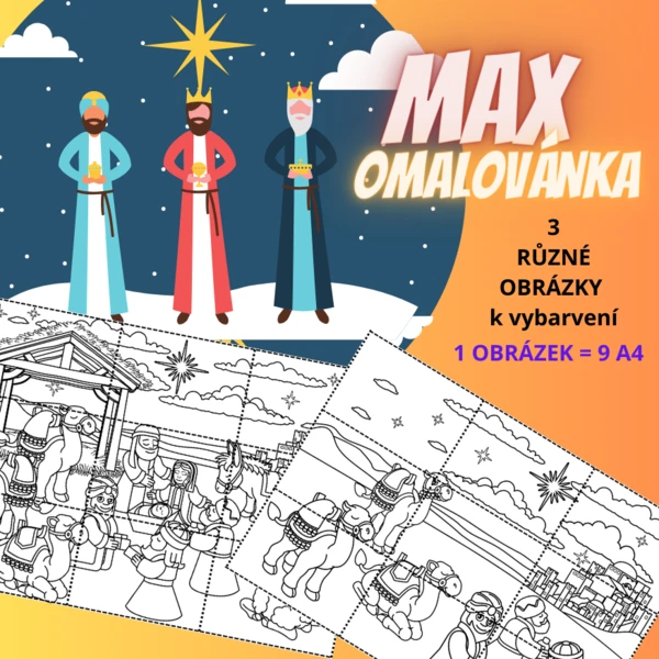 Maxomalovánka - tři králové 1