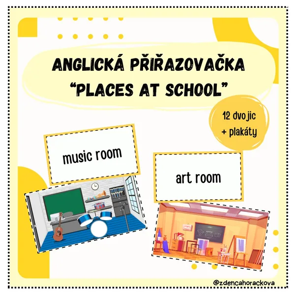 Anglická přiřazovačka - places at school 1