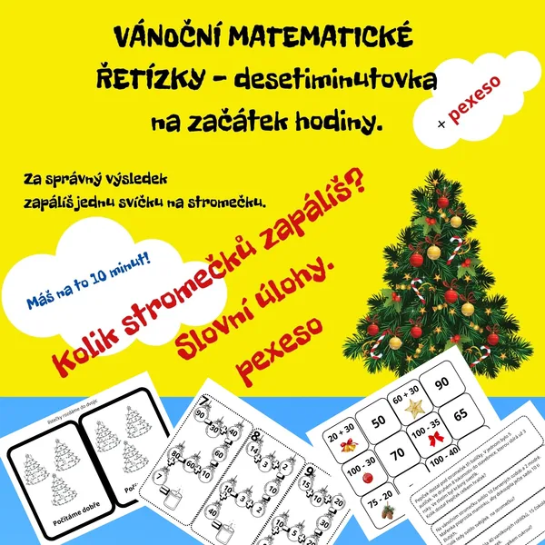Vánoční matematika - rozcvička na začátek hodiny 1