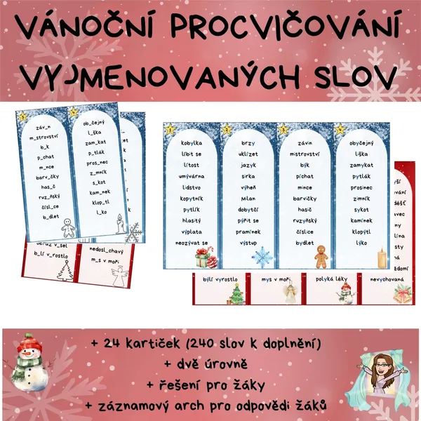 Vánoční procvičování vyjmenovaných slov 1